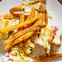 Bombay Club Sandwich · Three bread or four bread with lettuce, tomato, onion, cucumber, American cheese, in-house s...