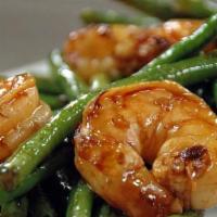Shrimp With String Bean · Served with white rice.