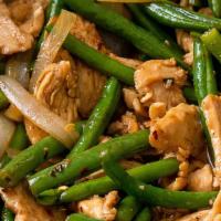 Chicken With String Bean · Served with white rice.