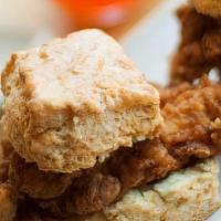Crispy Chicken Biscuits · pepper jelly -two served-