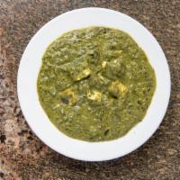 Saag Paneer · Gluten free. Cottage cheese cooked with spinach and herbs.
