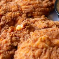 Chicken Tenders · buttermilk crispy chicken tenderloins, your choice of one side & one sauce