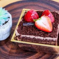 Choco Straw Spoon Piece · Chocolate Strawberry Square shaped mini cake