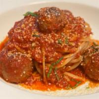 Spaghetti ＆ Meatballs · Meatballs in a marinara sauce.