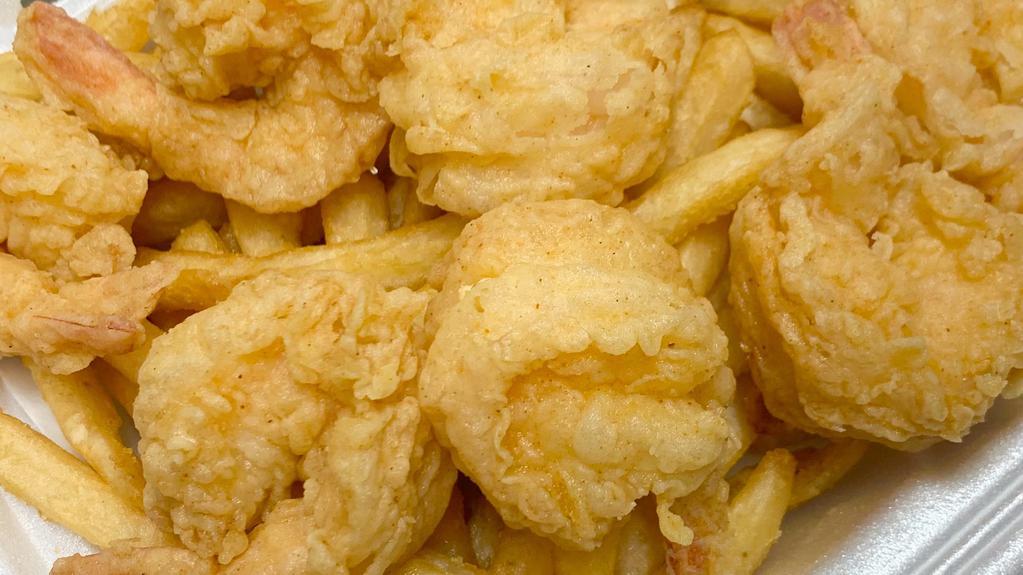 Fried  Shrimp 🍤  · 8 pc fried jumbo shrimp with your choice of one side