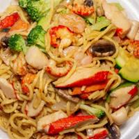 Seafood Lo Mein · with shrimp, crawfish,  crabmeat and scallop