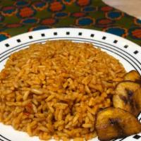 Jollof Rice  · Rice cooked in traditional Nigerian tomato stew. Often called party rice.
