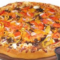 Super Veggies Pizza  (Small) · Kalamata olives, onions, mushrooms, tomatoes, peppers & broccoli.