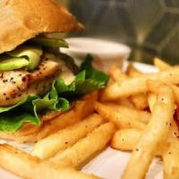 Cheeseburger · 8 oz Angus burger with American cheese, lettuce, tomatoes, onions, pickles, roasted garlic a...