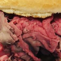 Beef Sandwich · Three oz. comes on a plain hamburger roll.