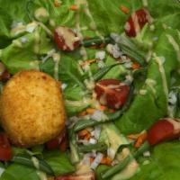 Salade Verte · Mixted greens, cherry tomatoes, ADD PANKO CRUSTED GOAT CHEESE +5$