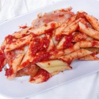 Chicken Parm · With penne.