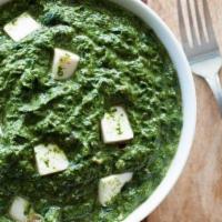 Palak Paneer · Vegetarian. Spinach and homemade cheese cooked in spiced and herbs.