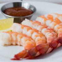 Jumbo Shrimp Cocktail · 5 pieces. Served with a lemon and cocktail sauce.