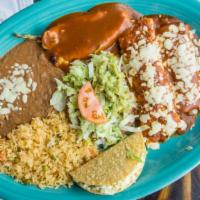 Grande Dinner · One of each - bean chalupa, cheese, or beef Chile relleno, beef burrito, beef enchilada and ...