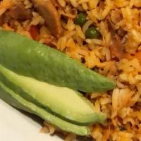 Arroz Con Pollo Colombiano · Colombian style yellow rice with chicken, peas and carrots.
Please specify your sides choice...