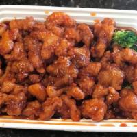 Qt Orange Flavored Chicken陈皮鸡  · Hot. Popular chunks of fried crispy chicken on chef special hot spicy orange sauce & lined w...