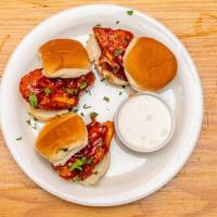 Fried Chicken Sliders · With three mini boneless chicken cutlets, tender breading, and signature sauces to choose fr...