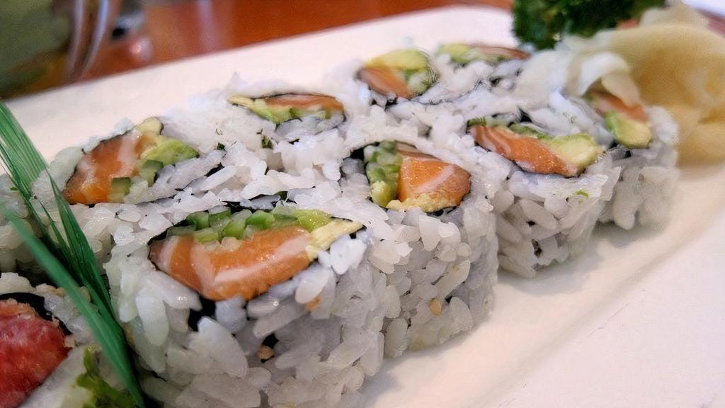 Alaska Roll (8) · Salmon, avocado, and cucumber.