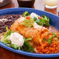 Chicken Chimichanga · Most popular. Seasoned chicken and cheese rolled into a flour tortilla, lightly fried, then ...