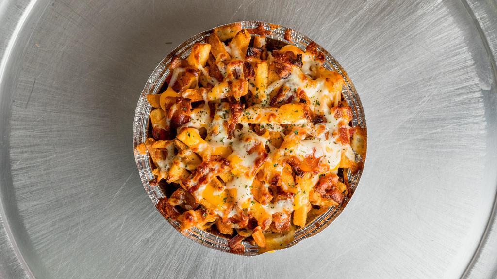 T-Line Loaded Fries · Smothered with bacon, mozzarella, wiz and ranch.