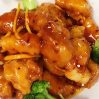 Crispy Orange Chicken · Spicy. Crispy white meat chicken delicately sauteed with orange peel sauce. Hot and spicy.