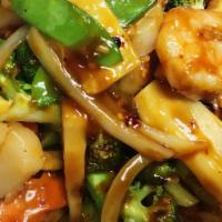 Amazing Shrimp & Scallops · Spicy. This amazing dish is prepared with the Little Basil's unique spicy sauce to spice it ...