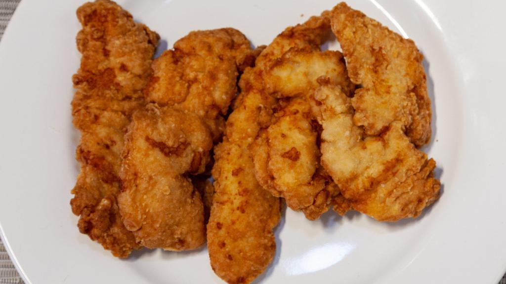 Battered Plain Chicken Tenders · Battered Jumbo Chicken Tenders Plain ,  sides sold separately below must order at least 1 side , can order 3 sides max.