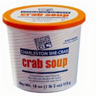 Charleston She-Crab Soup (Frozen) · 18 oz. cup | 340 cal per cup (241 g). Contains: milk, shellfish, fish, wheat, and wine conta...