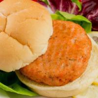 Traditional Salmon Burger (2) Frozen · (Two per pack) 350 cal per burger (170g). Contains: fish, milk, and wheat. This 6 oz salmon ...