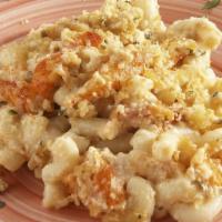 Lobster Mac & Cheese Pie (Frozen) · 267 cal, calories from fat 106 per 1/2 pie (170 g). Contains: wheat, milk, crustacean shellf...