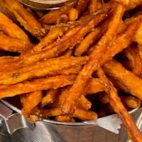 Sweet Potato Fries · Served with a side of cinnamon butter.