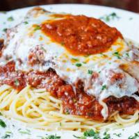 Parmigiana · Choice of pasta, marinara and provolone cheese.