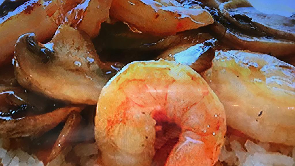 Teriyaki Shrimp · Teriyaki shrimp with rice Or lo main and veg !