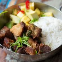 Pork Bowl · Pork belly with jasmine rice and cucumber salad