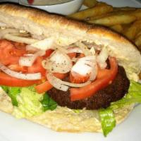 Falafel Sandwich · Lettuce, tomato and onion.