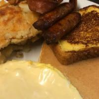 I Want It All · I want it all two eggs with home fries, one pancake, one french toast, two sausage, two baco...