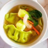 Tokyo Dumpling Soup · Vegetable dumplings w.fresh vegetable in miso broth.