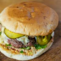 Big Rube'S Og Halal Burger · Halal brisket, chuck and short rib blend, artisan bun toasted with garlic butter, holla sauc...
