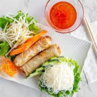 Vietnamese Egg Rolls (2 Pieces) · Pork, jicama, carrots, onion, tree mushrooms, and glass noodles wrapped in rice paper then f...