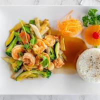 Vietnamese Garlic Butter Shrimp · Shrimp and vegetable sautÃ©ed in a fragrant garlic butter sauce. Served with steamed rice.