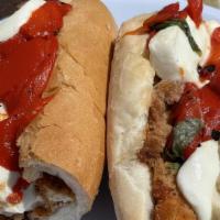 That Sandwich · breaded chicken, prosciutto, roasted red  pepper & fresh mozzarella with our white balsamic ...
