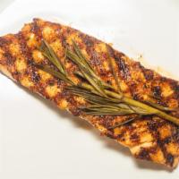 Seafood: Grilled Atlantic Salmon · Fresh Atlantic salmon grilled and roasted with rosemary and spices served with your choice o...