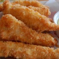 Chicken Fingers · Tender whole strips of chicken breast lightly battered and deep-fried.Choice of buffalo, BBQ...