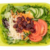 House Salad · Mixed greens, tomatoes, carrot, cucumber, dried local cranberries, parmesan, and your choice...