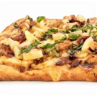 Bbq Chicken · BBQ sauce, sliced chicken breast, bacon, and pineapple topped with mozzarella, smoked Gouda,...