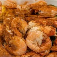 1 Dungeness Crab Cluster And Large Shrimp (12 Pcs) · Served with broccoli, corn, and potato.