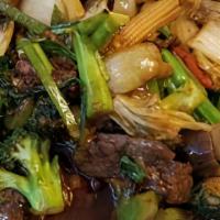 Assorted Vegetables Platter · Cabbage, broccoli, baby corn, Chinese broccoli, onion, bell peppers & stir-fried in fresh ga...