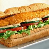 Filet Of Fish Sub · With lettuce tomato mayonnaise and pickles.