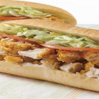 Chicken Filet Sub · With lettuce tomato mayonnaise and pickles.